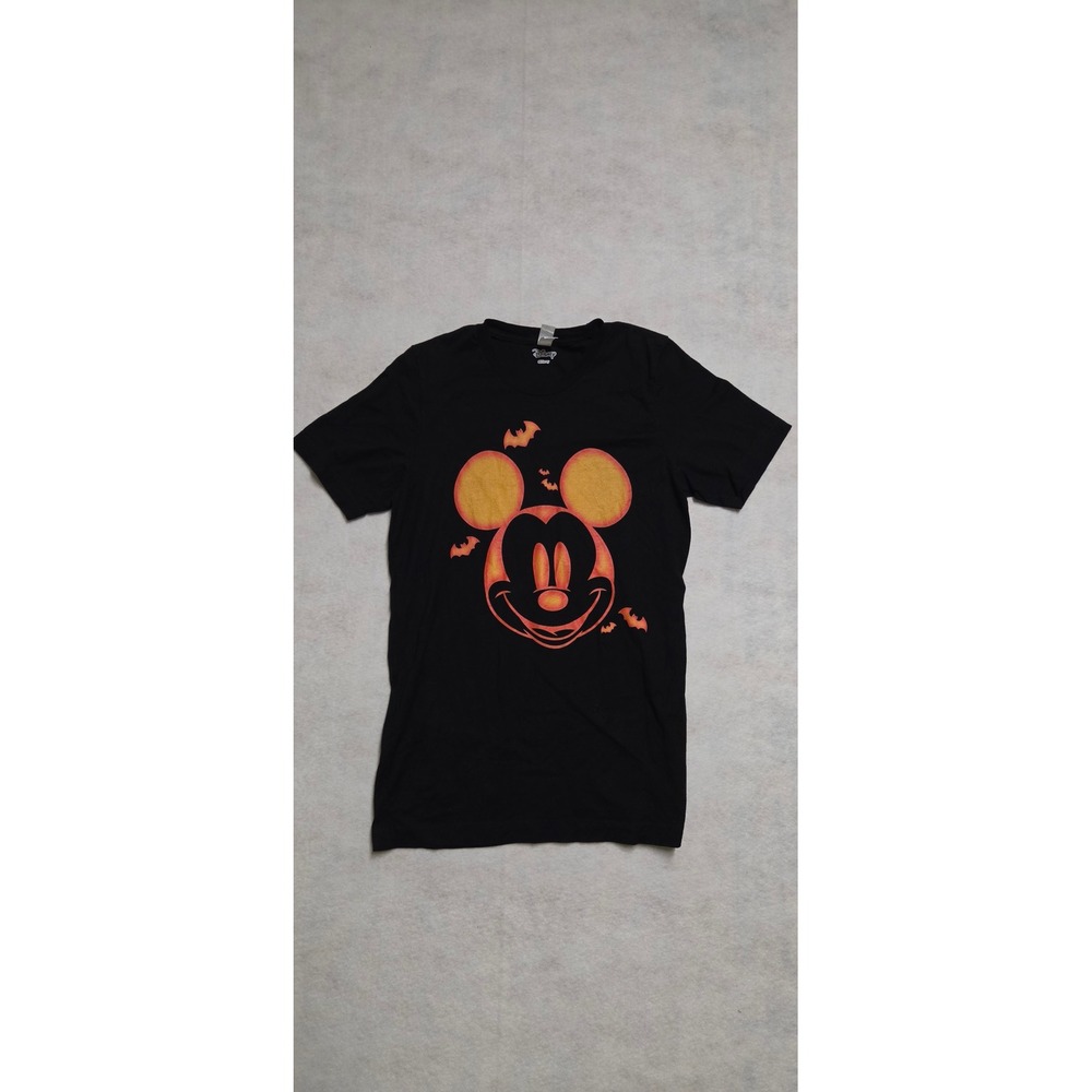 Disney Mickey Mouse Halloween Jack-O-Lantern T-Shirt Size M Black Tultex 502